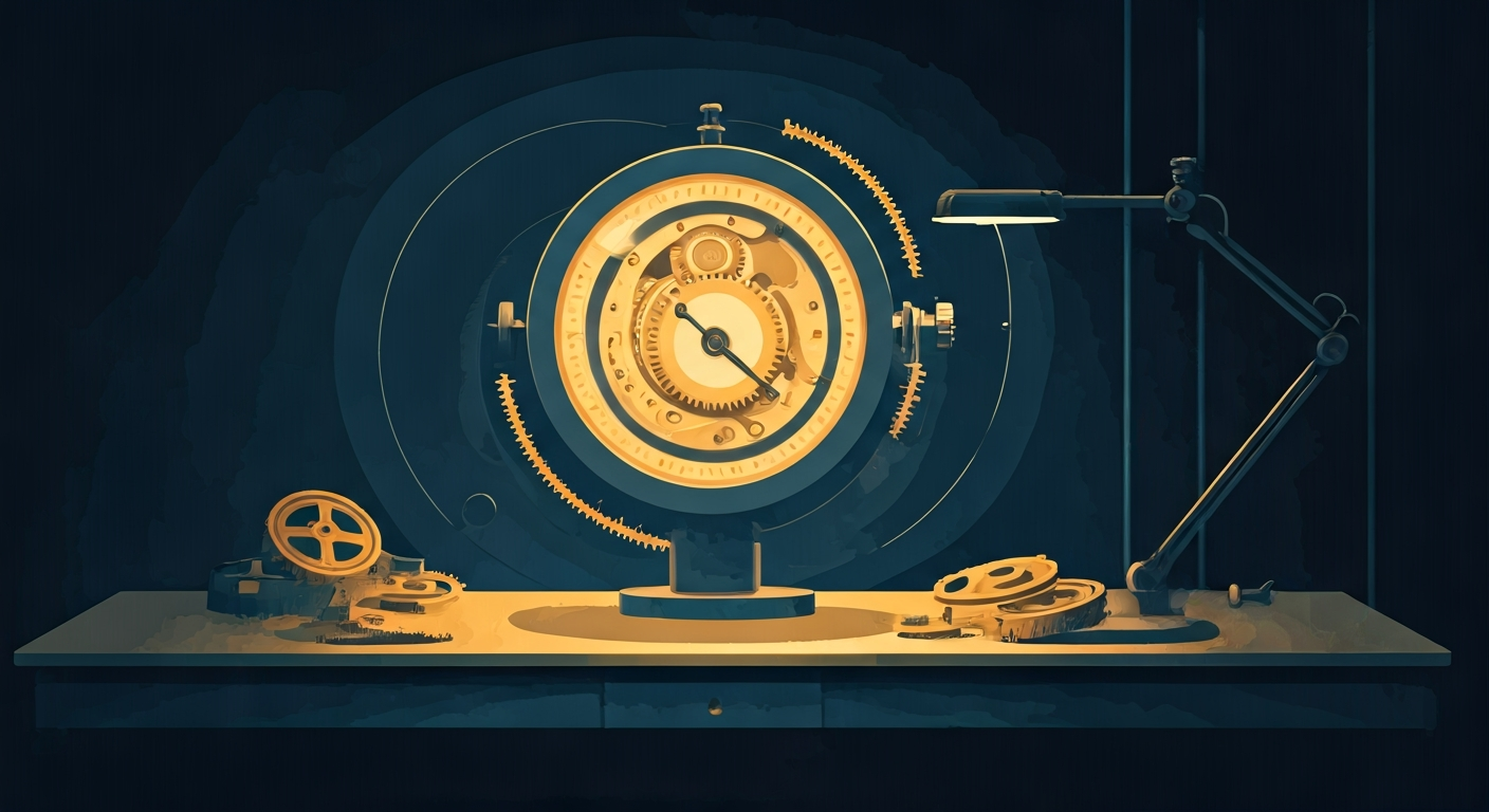 A figure standing at the entrance of a space that mirrors their silhouette — the environment shaped like the person — flat abstract illustration
